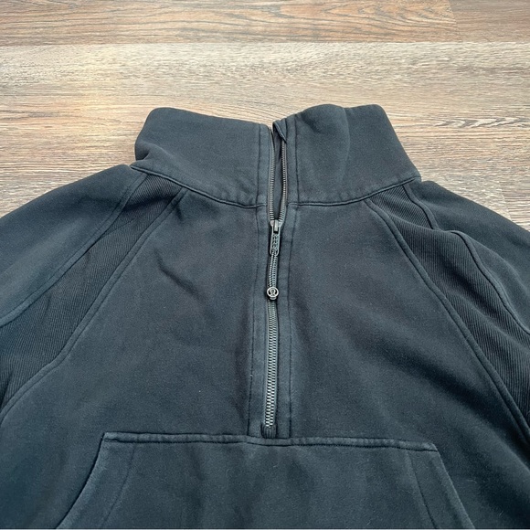 Lululemon Scuba Oversized Funnel Neck Half Zip Hoodie XL/XXL Black Cotton Terry - Picture 4 of 10
